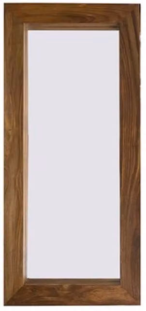 IH Design Cube Ethnic Indian Wood Wall Mirror in Red and Brown