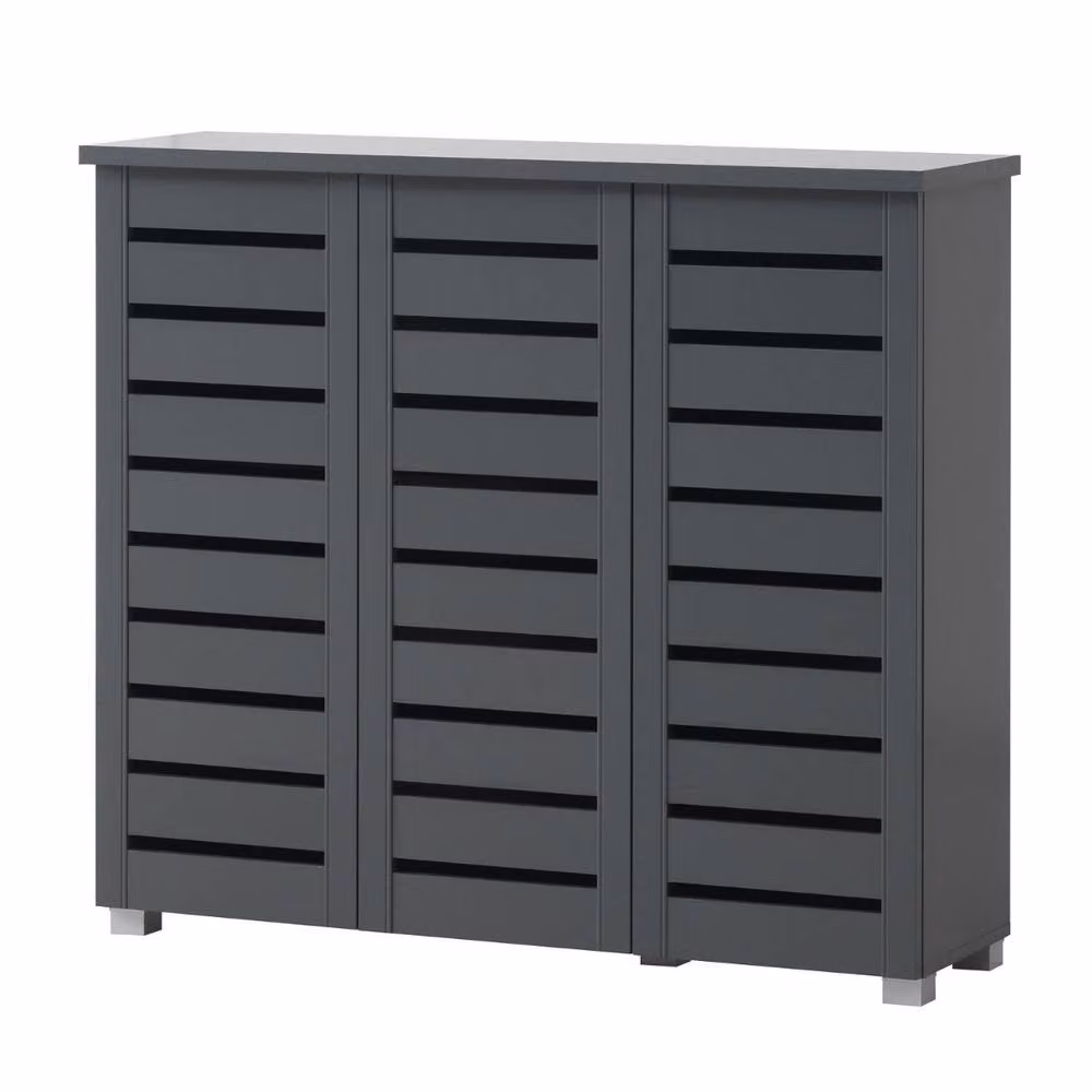 Timber Art Design 5 Tier Shoe Storage Cabinet with 3 Doors in Grey – 2