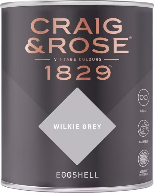 Craig and Rose Eggshell Paint in Wilkie Grey