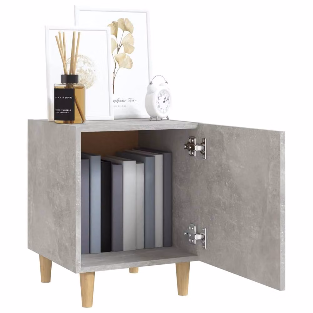 Berkfield Home Elegant Bedside Cabinet in Concrete Grey, W/D/H: 40 x 40 x 50 cm – 3