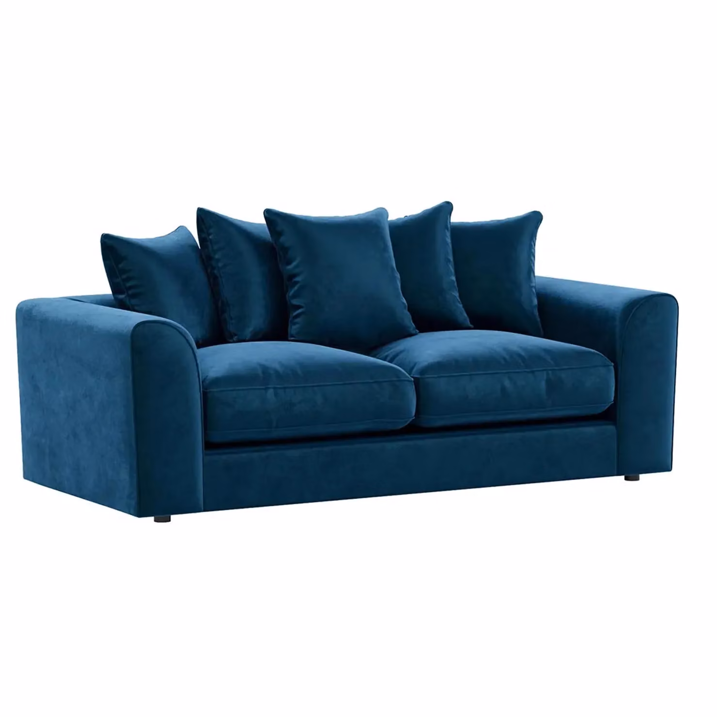 Furnishings For Less UK Brooklyn Blue Plush Velvet Fabric Sofa Set with 3 Seater and 2 Seater Sofas – 2