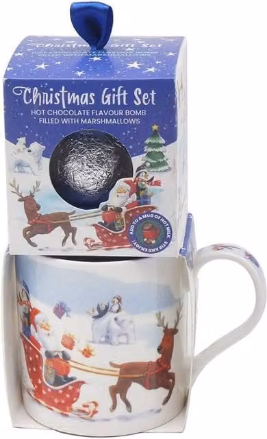 KDMD Winter Wonderland Ceramic Mug and Multicolour Chocolate Bomb Set – 1