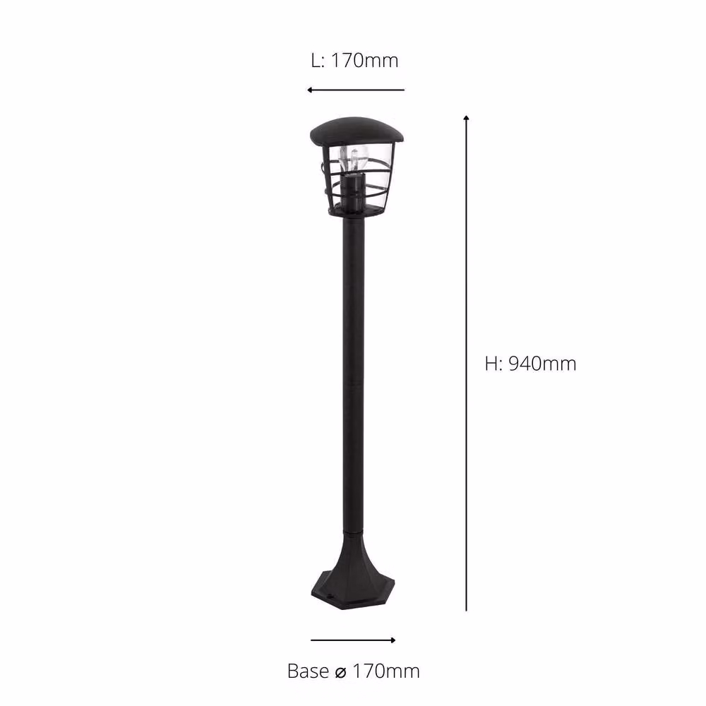 Eglo Aloria Black Plastic and Aluminium Outdoor Floor Lantern for Garden and Path – 3