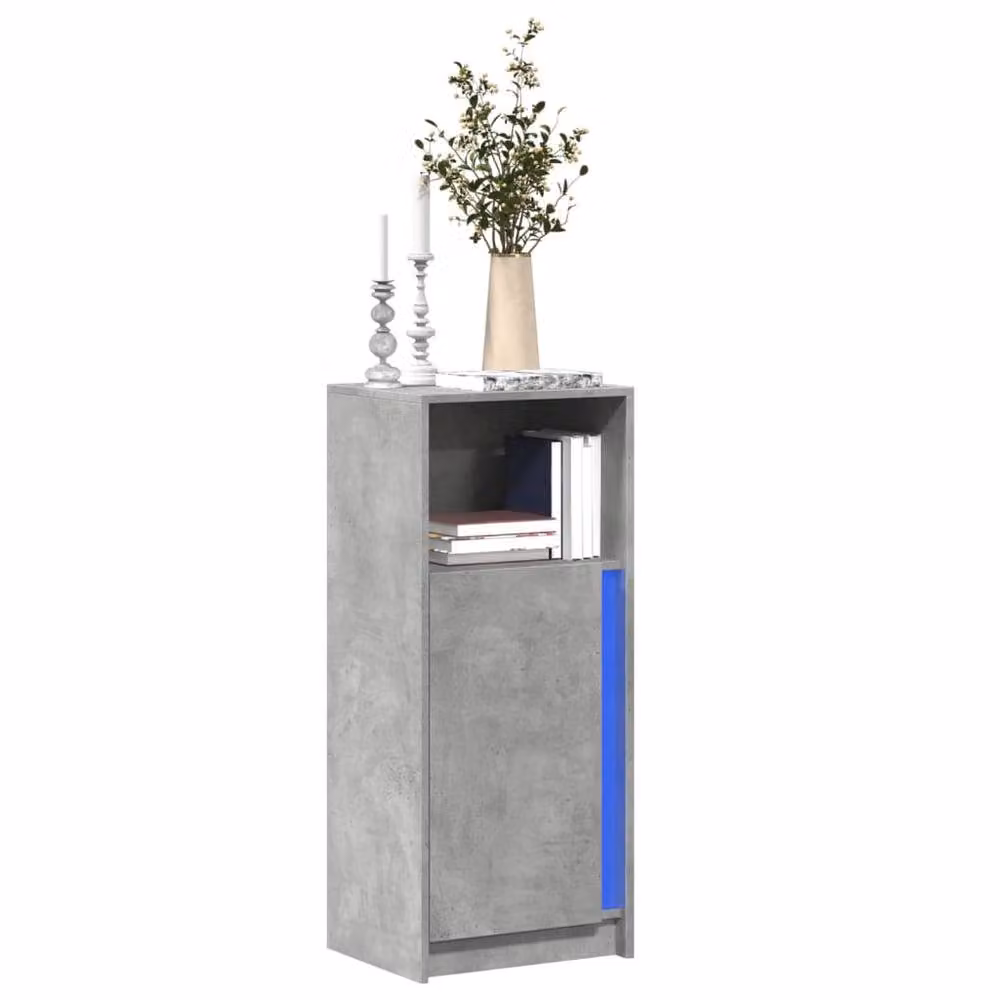 Berkfield Home Modern Sideboard with Integrated LED Lighting in Concrete Grey, W/D/H: 42.5 x 34 x 100 cm – 2