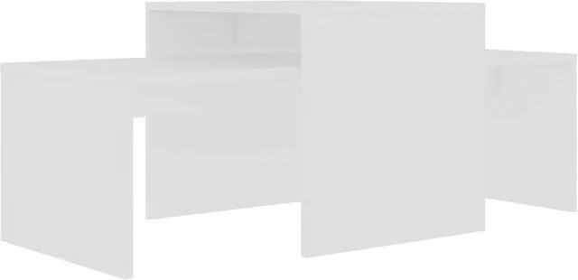 Berkfield Home White Nested Coffee Table Set in Engineered Wood, W: 100 cm, D: 48 cm, H: 40 cm