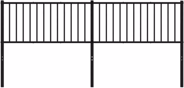 Berkfield Home Matt Black Metal Headboard 200 cm – 1