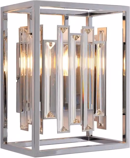 Endon Acadia Modern Single Light Wall Lamp with Chrome Plate and Yellow Crystal Glass