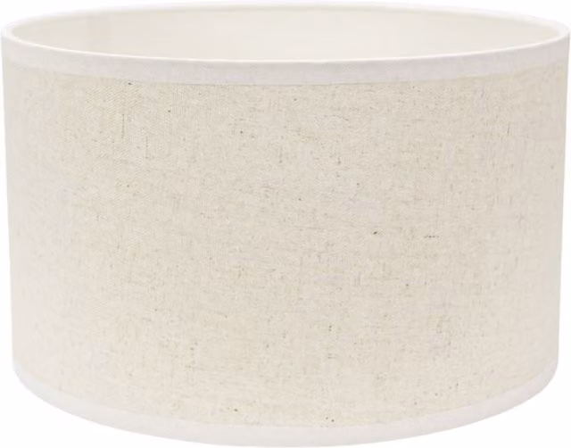 ValueLights Eva Small White Natural Linen Fabric Drum Lamp Shade