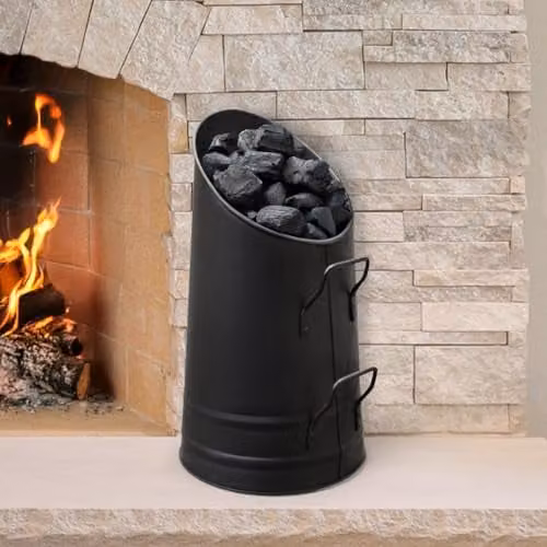 Garden Mile Black Heavy Duty Coal Buckets for Fireplaces, W/D/H: 16.0 x 33.0 x 16.0 cm – 1