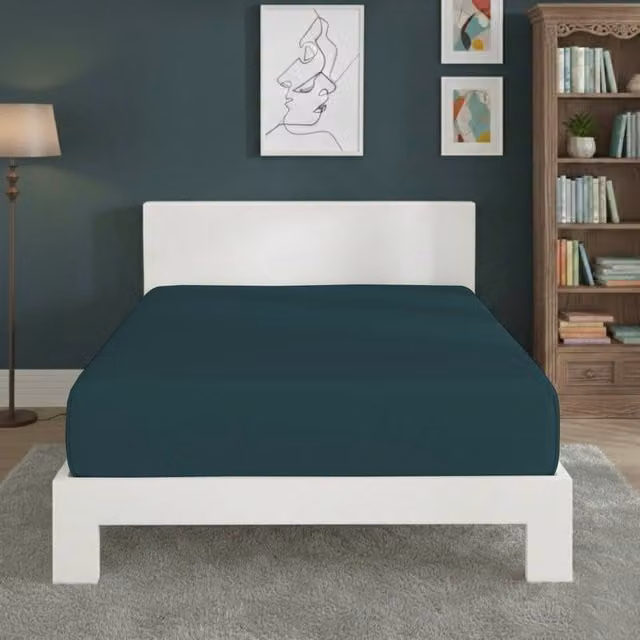 Snug City King Size Polycotton Extra Deep Fitted Sheet in Petrol, W/D/H: 180 x 200 x 40 cm