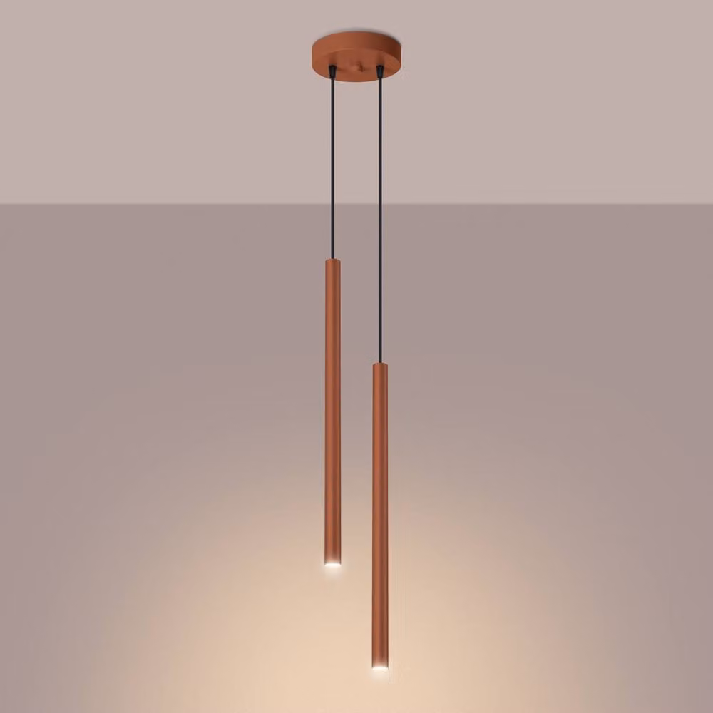 Sollux Lighting Modern Red Metal Pendant Lamp W/D/H: 104 x 15 x 15 cm – 3