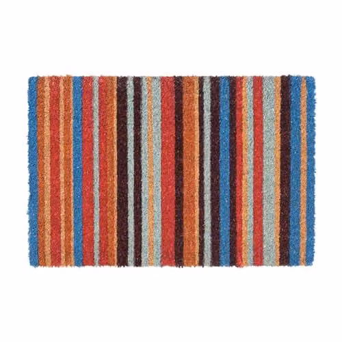Nicola Spring Striped Coir Door Mats, Pack of 2, Multicolour, W: 90 cm, D: 60 cm