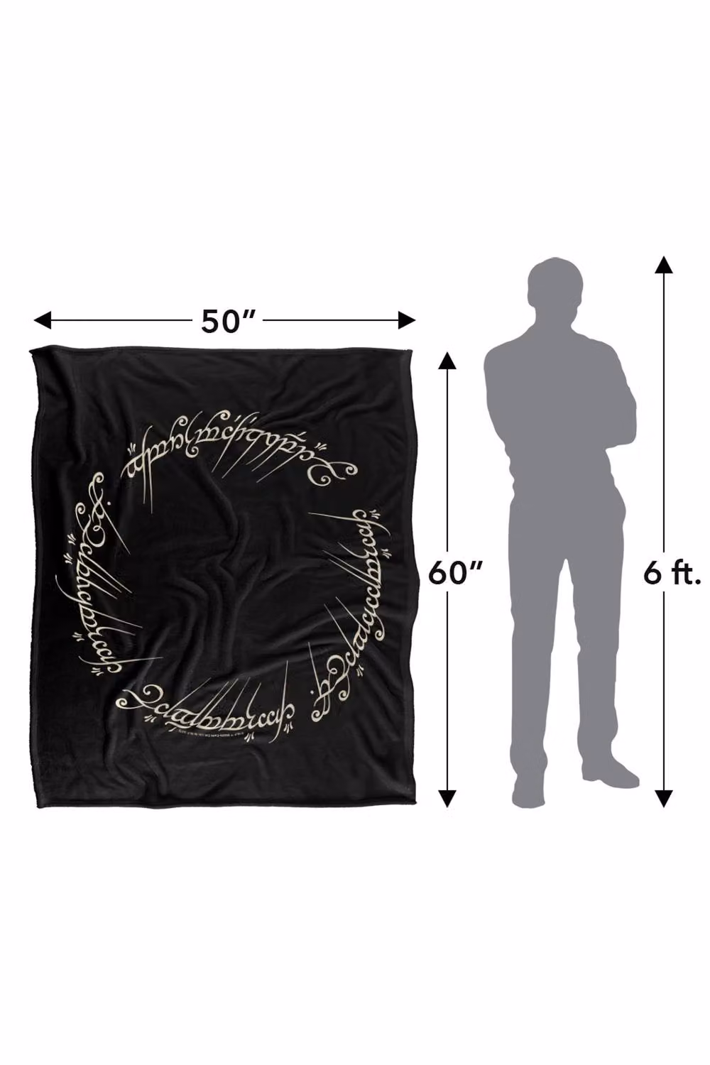 Lord Of The Rings One Ring To Rule Them All Super Soft Fleece Throw Blanket, Black and Multicolour, W: 152 cm, D: 127 cm – 8