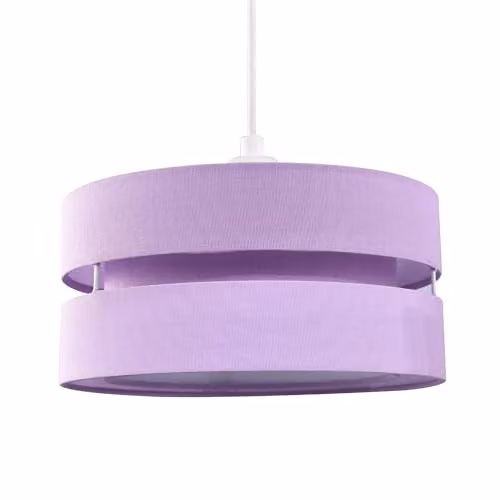 Happy Homewares Lilac Linen Fabric Triple Tier Ceiling Pendant Light Shade, Diameter: 26 cm – 1
