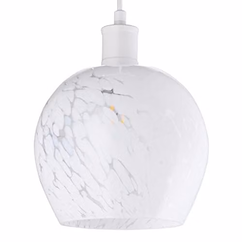 Happy Homewares Modern Opal White Snowflake Glass Pendant Ceiling Lighting Shade, W/D/H: 17 x 17 x 20 cm – 1