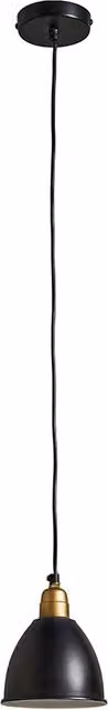 ValueLights Modern Matt Black and Gold Dome Ceiling Pendant Light Fitting