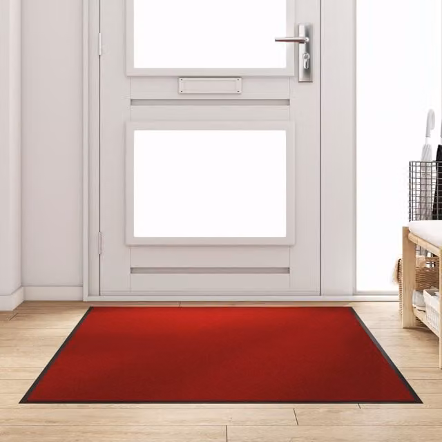 Berkfield Home Red Rectangular Non-Slip Weatherproof Door Mat W: 120 cm, D: 150 cm – 1