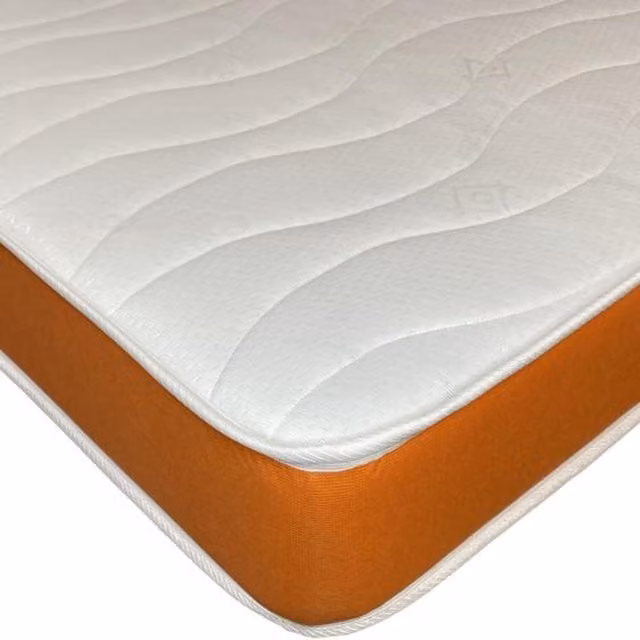 Wilson Beds Rainbow Kids Small Single Quilted Mattress in White and Orange, W/D/H: 80 x 190 x 16.5 cm