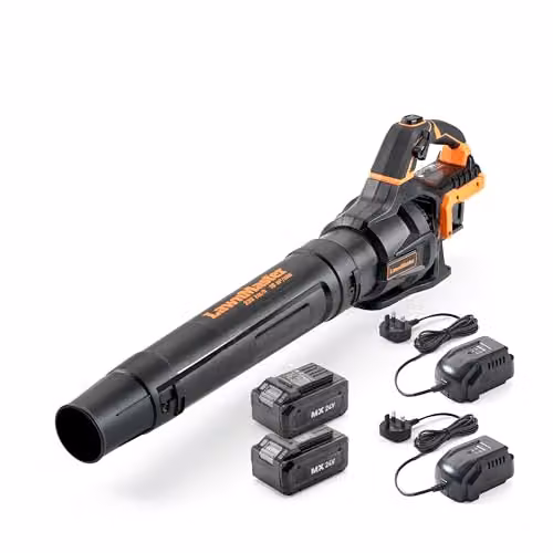 LawnMaster MX 24V Cordless Leaf Blower in Orange with Rechargeable Battery