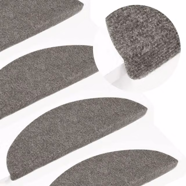 Berkfield Home Self-adhesive Stair Mats, 10 Pieces, Grey, W/D/H: 65 x 22.5 x 3.5 cm – 1