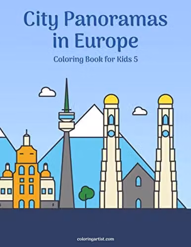 City Panoramas in Europe Colouring Book for Kids by Independently Published, Multicolour