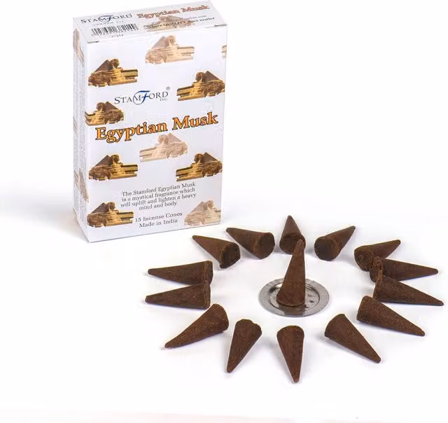 Stamford Egyptian Musk Incense Cones Set in White and Brown