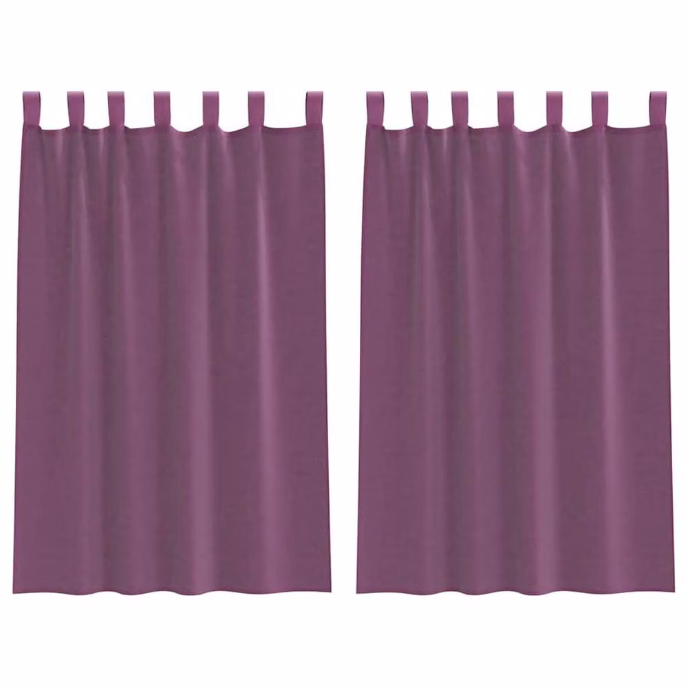 Berkfield Home Purple Voile Fabric Panel Curtains with Tabs, 2 Pack, W: 140 cm, H: 175 cm – 2