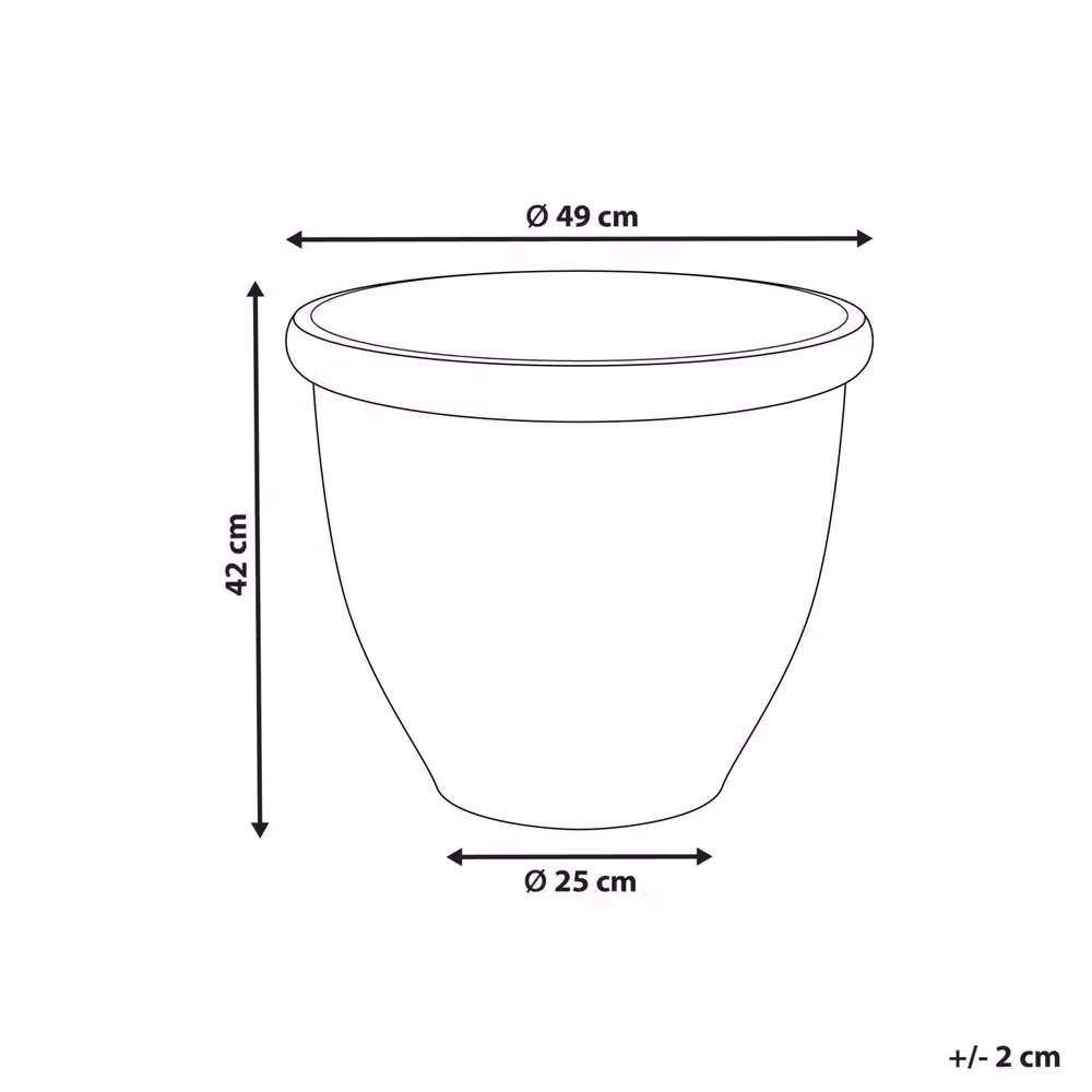 Wyld and Coco Round Grey Plant Pot, Stone-Polyresin, Diameter: 49 cm – 3