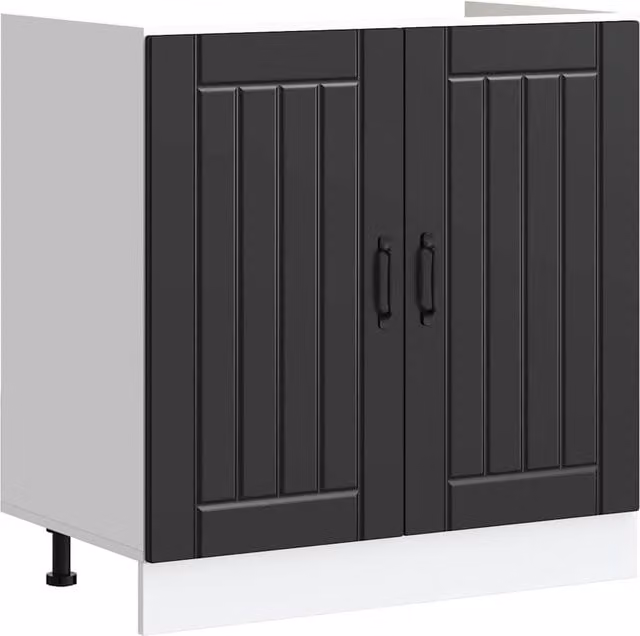 Berkfield Home Lucca Black Matt Sink Base Cabinet Unit