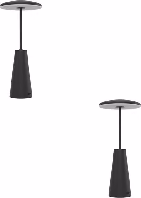 Loops 2 Pack Modern Black LED Rechargeable Touch Table Lamps – 1