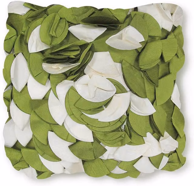 Intimates Stania Filled Square Cushion with 3D Design in Green, W x D: 43 x 43 cm