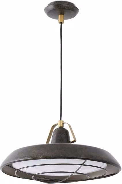 Faro Plec LED Outdoor Dome Ceiling Pendant Light in Brown
