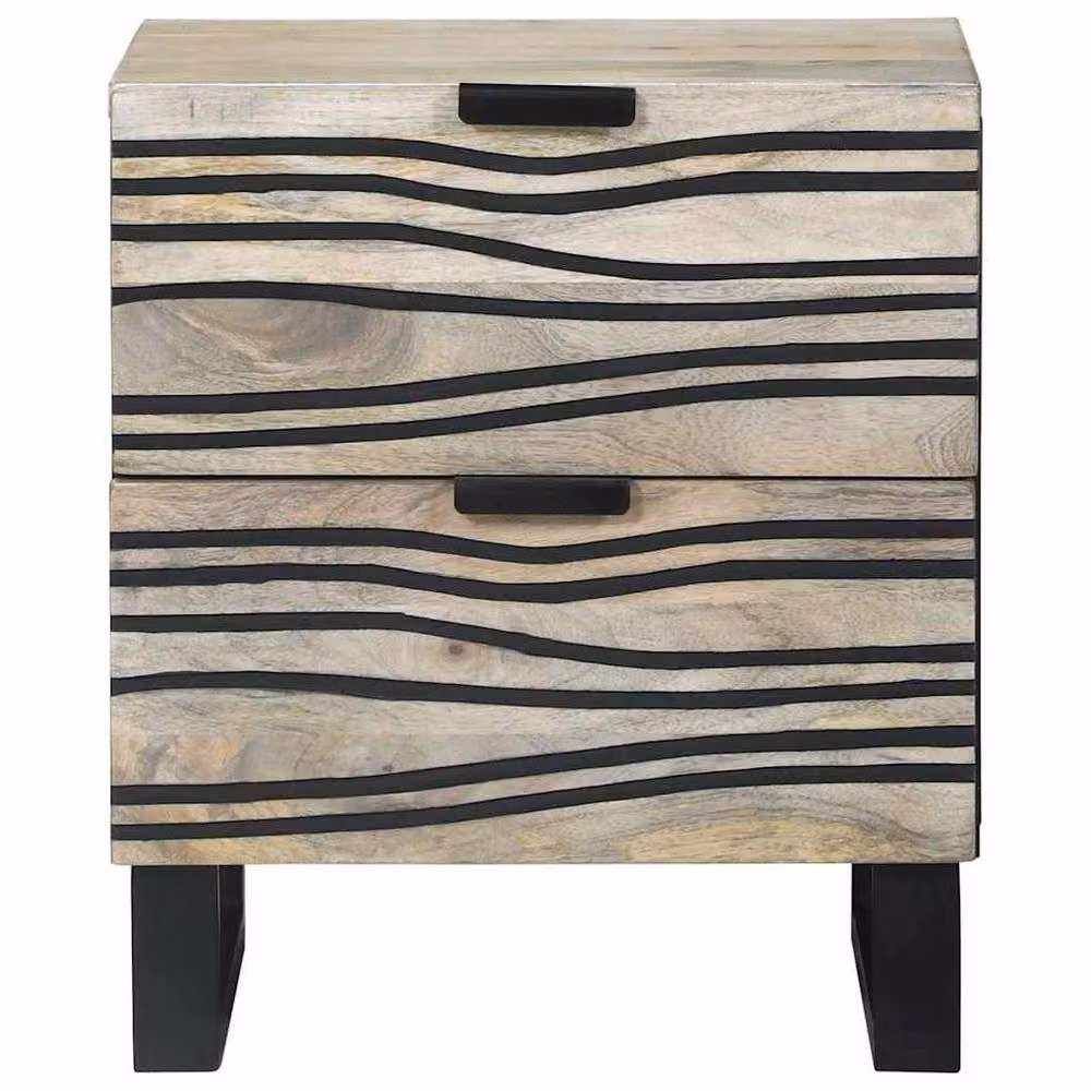 Berkfield Home Bedside Tables with Drawer, 2 Piece Set, Walnut, W: 40 cm, D: 33.5 cm, H: 46 cm – 4
