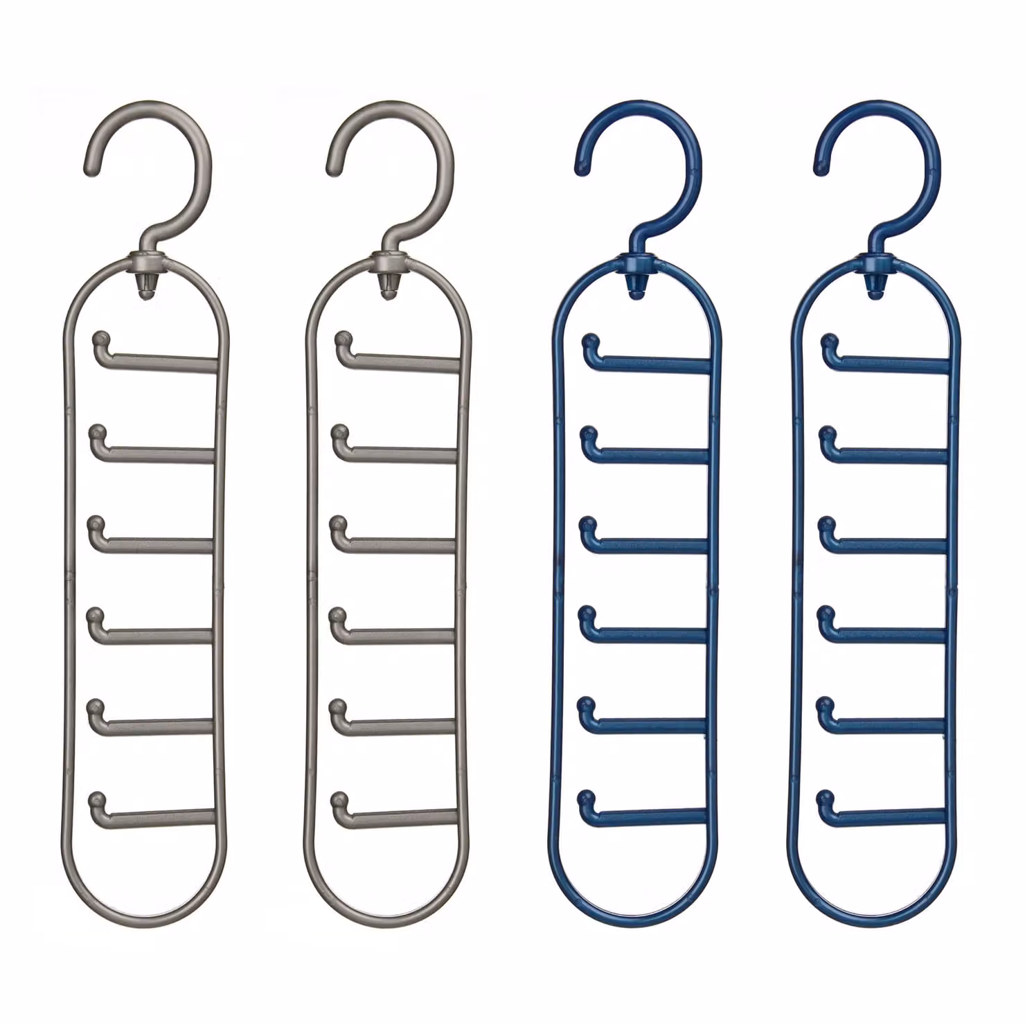 Orsina Set of Two Plastic Tie and Belt Organisers in Grey and Blue – 1