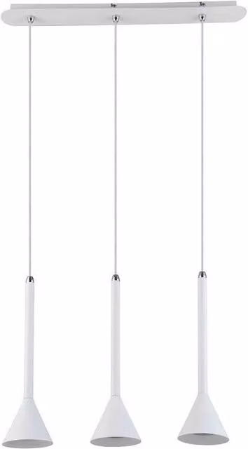 Netlighting Modern White 3-Light Hanging Pendant with Cone Shades and GU10 LED Compatibility
