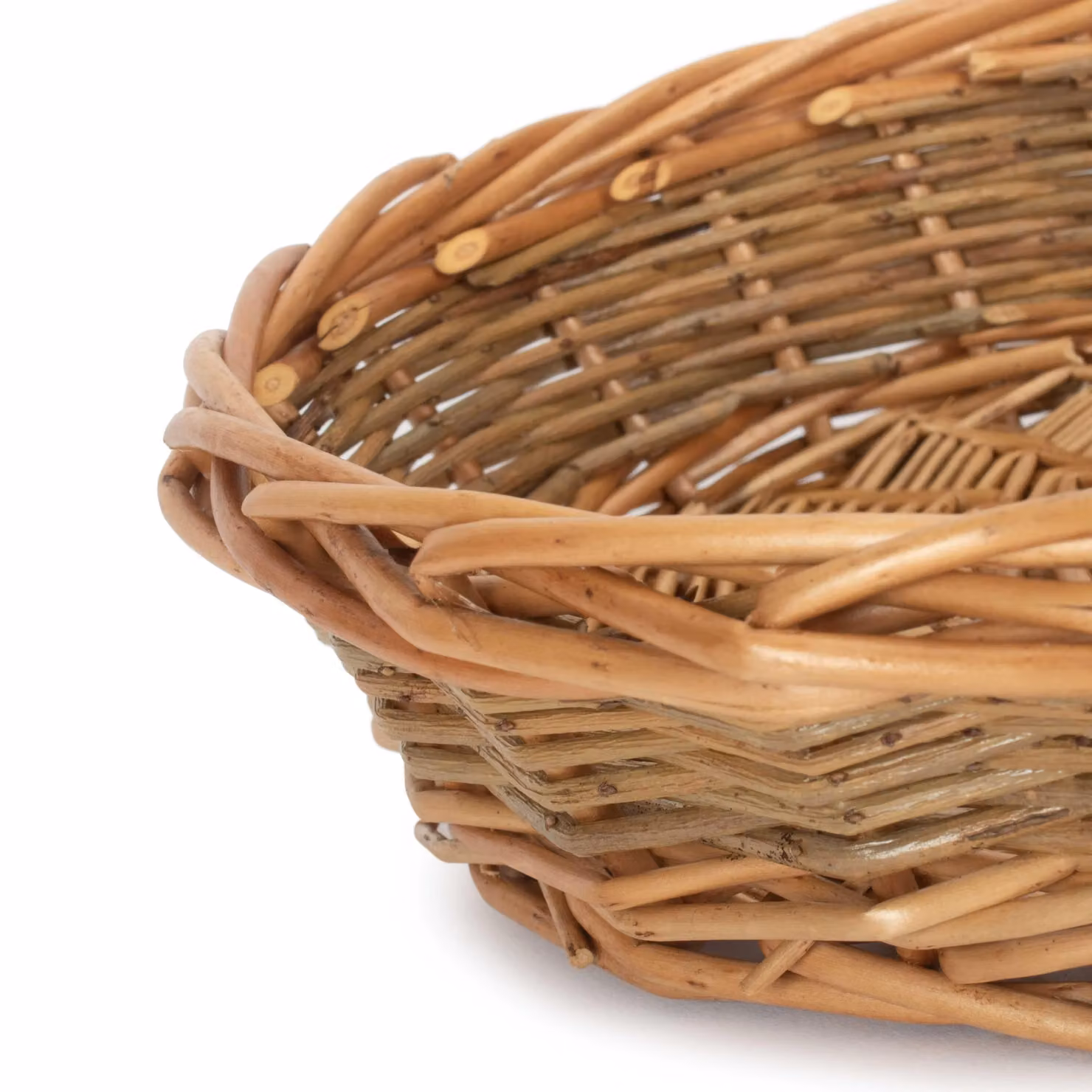 Red Hamper Unpeeled Willow Wicker Round Tray in Brown, Diameter: 25 cm – 2