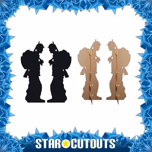 Star Cutouts SC1136 Soldier Silhouette Double Pack Lifesize Black Cardboard Cutouts for Remembrance Day and Memorial Events – 6