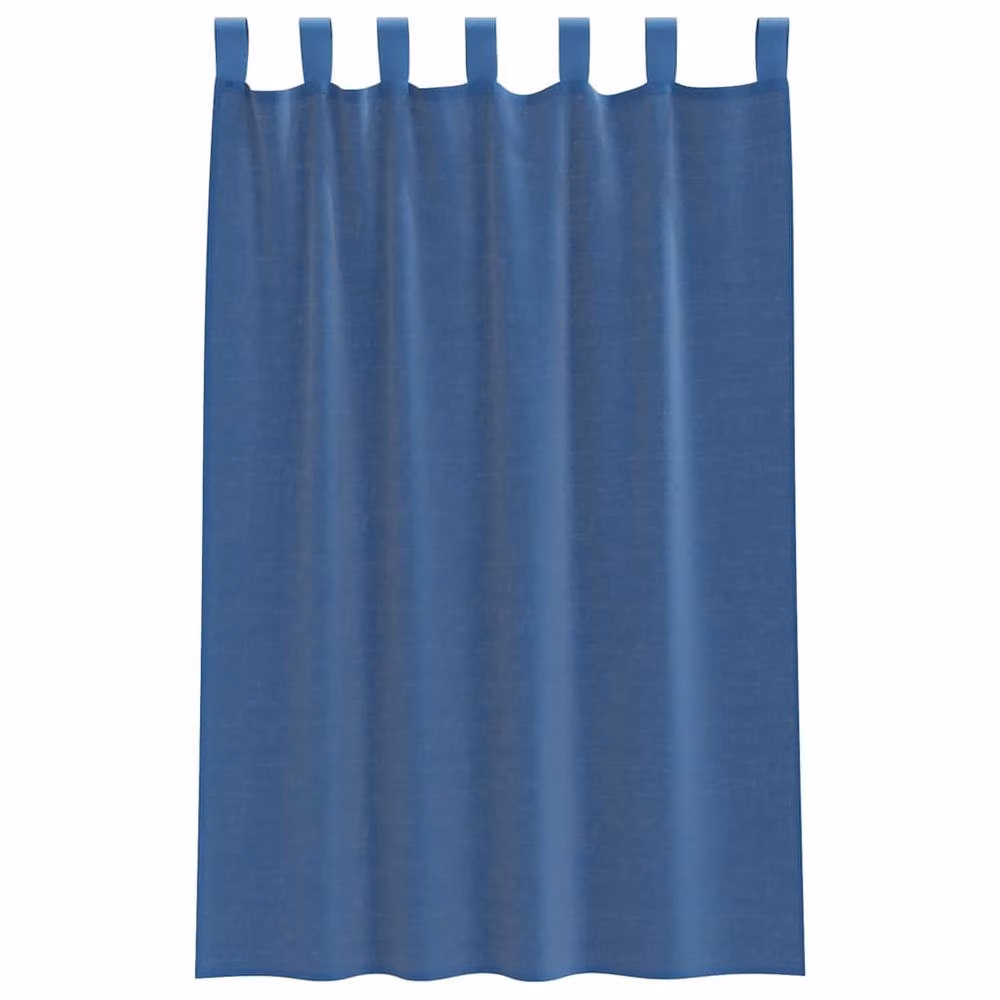 Berkfield Home Voile Curtains with Loops, 2 Pack, Blue, W: 140 cm, H: 175 cm – 3