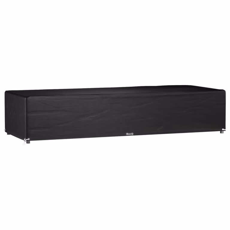 Berkfield Home Water Repellent Polyethylene Sunlounger Cover with 12 Eyelets, Black, W/D/H: 205 x 75 x 40 cm