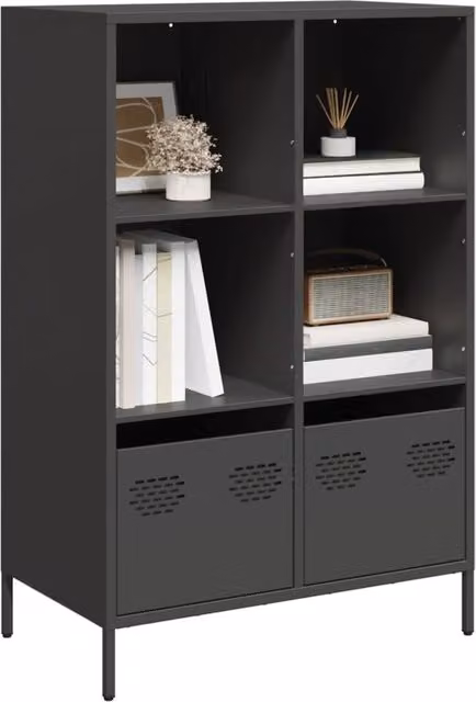 Berkfield Home Black Steel Highboard, W/D/H: 68 x 39 x 103.5 cm – 1