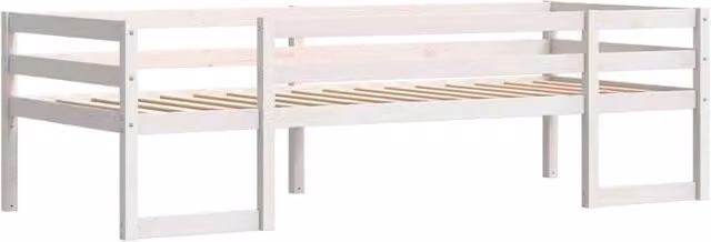 Berkfield Home Kids' Solid Wood Pine Bed Frame, White, W/D/H: 90 x 200 cm – 1