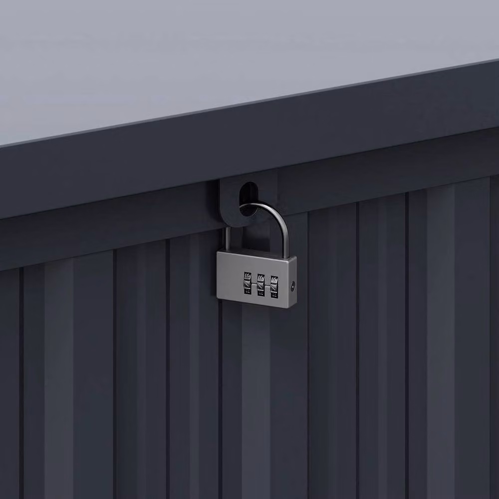FORGEVIO 550L Large Lockable Metal Garden Storage Box in Dark Grey – 5