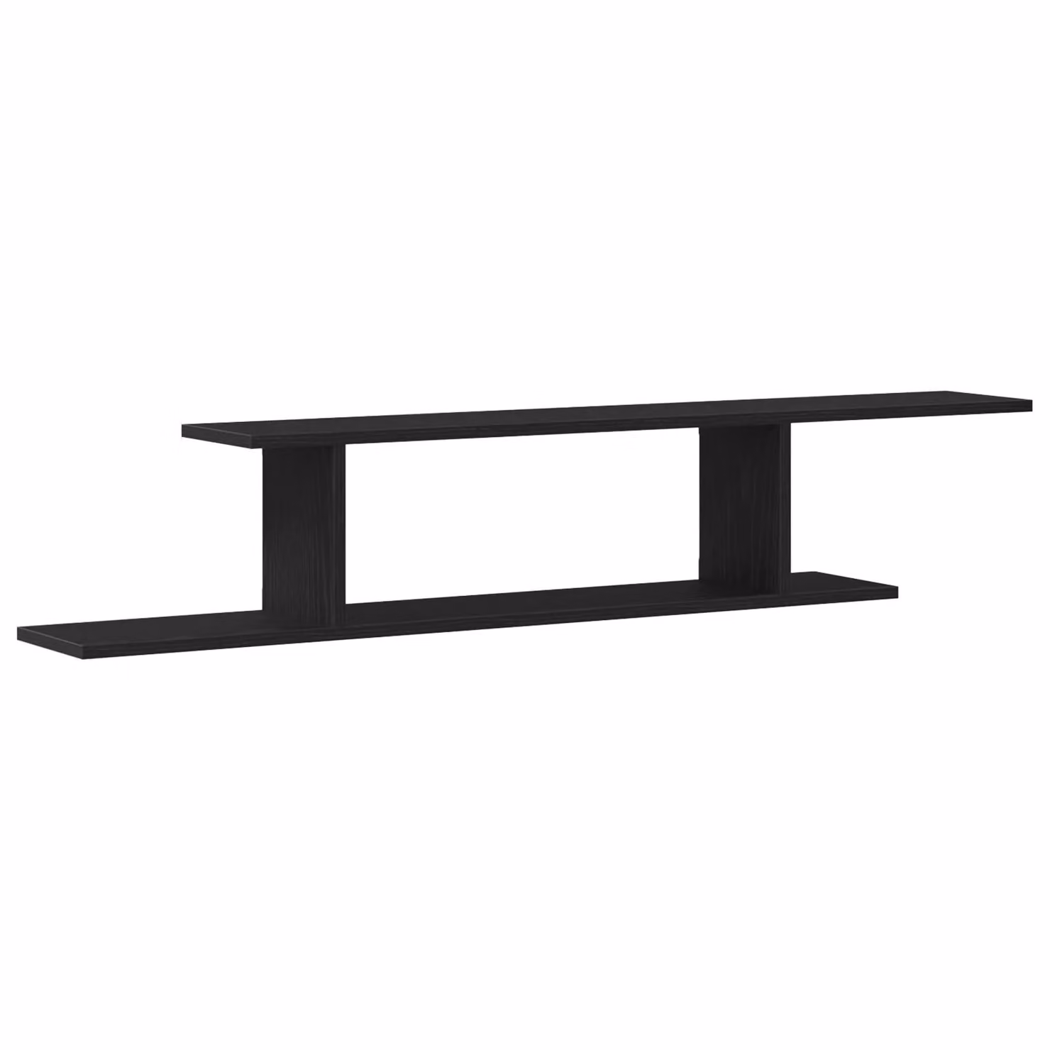 Berkfield Home Black Oak Wall-Mounted TV Shelf, W/D/H: 125 x 23 x 18 cm – 2