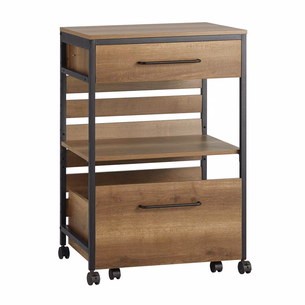 SoBuy Kitchen Trolley with Removable Drawers in Brown Matt Metal Industrial Style – 2