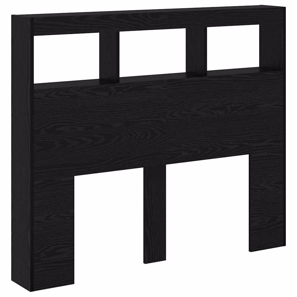 Berkfield Home Black Oak Headboard in Black Engineered Wood, W/D/H: 120 x 17 x 102 cm – 4