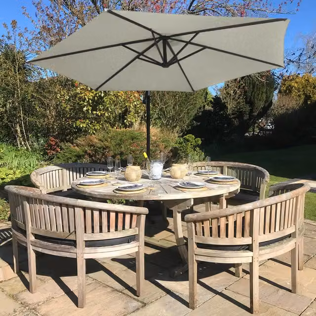 Monstershop Beige Cantilever Parasol with Polyester Canopy