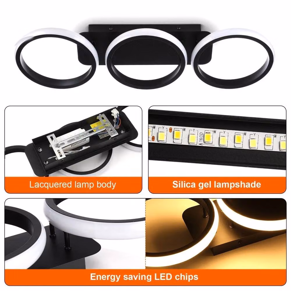 Havendro Modern Dimmable LED Ring Ceiling Light in Black – 5
