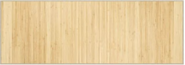 Berkfield Home Rectangular Bamboo Rug in Natural Sand, W: 70 cm, L: 200 cm