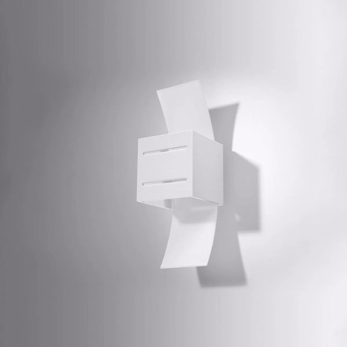 Sollux Lighting Loreto SL.0203 Modern LED Wall Lamp, White Aluminium and Glass Square Sconce, W/D/H: 30 x 10 x 12 cm – 2