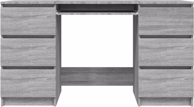Berkfield Home Modern Grey Sonoma Writing Desk, W/D/H: 140 x 50 x 77 cm – 1